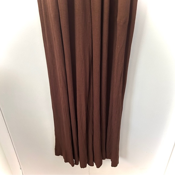 Free People Beach Wide Leg Overalls With Waist Tie Chocolate Brown NWT - Picture 5 of 12